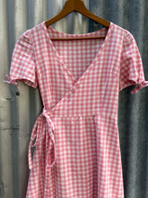 Load image into Gallery viewer, Pippa wrap dress ~ pre loved 🥰 XS/S gingham