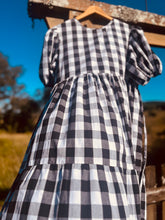 Load image into Gallery viewer, the farm frock ~ custom black or navy gingham xs s m l xl