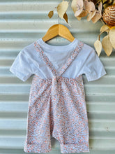 Load image into Gallery viewer, Babes Overalls 6M Tiny Apricot Florals
