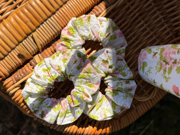 vintage floral scrunchies