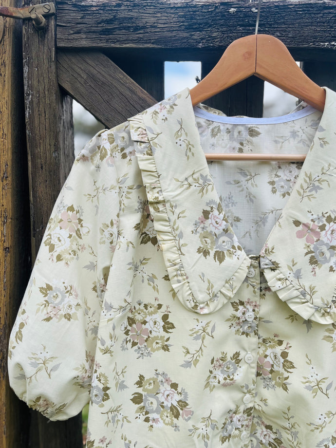 Dulcie Blouse ~ custom made vintage florals s m l xl
