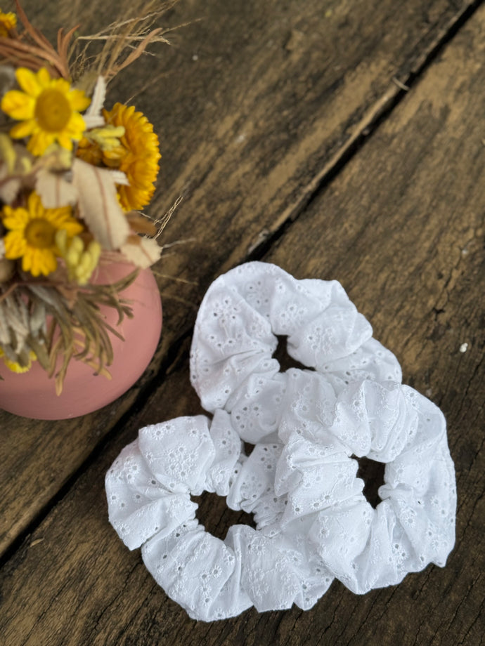 White scrunchies