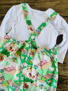 Babes Overalls 12M Green Farm